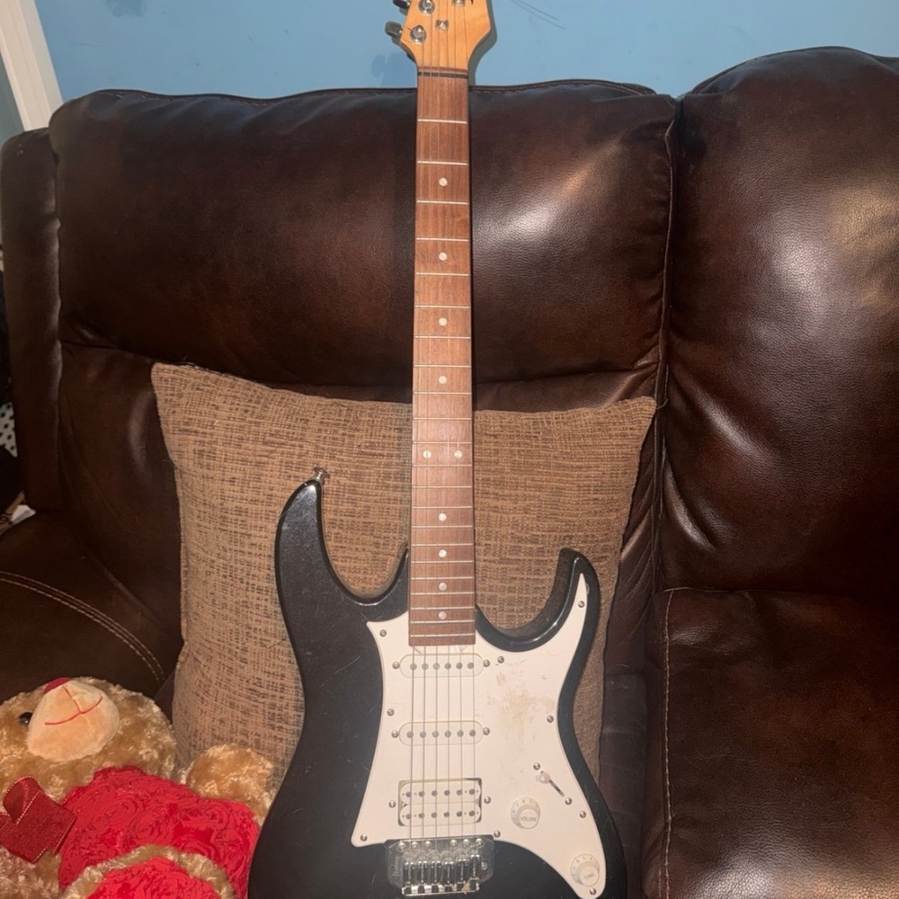 Black and White Electric Guitar